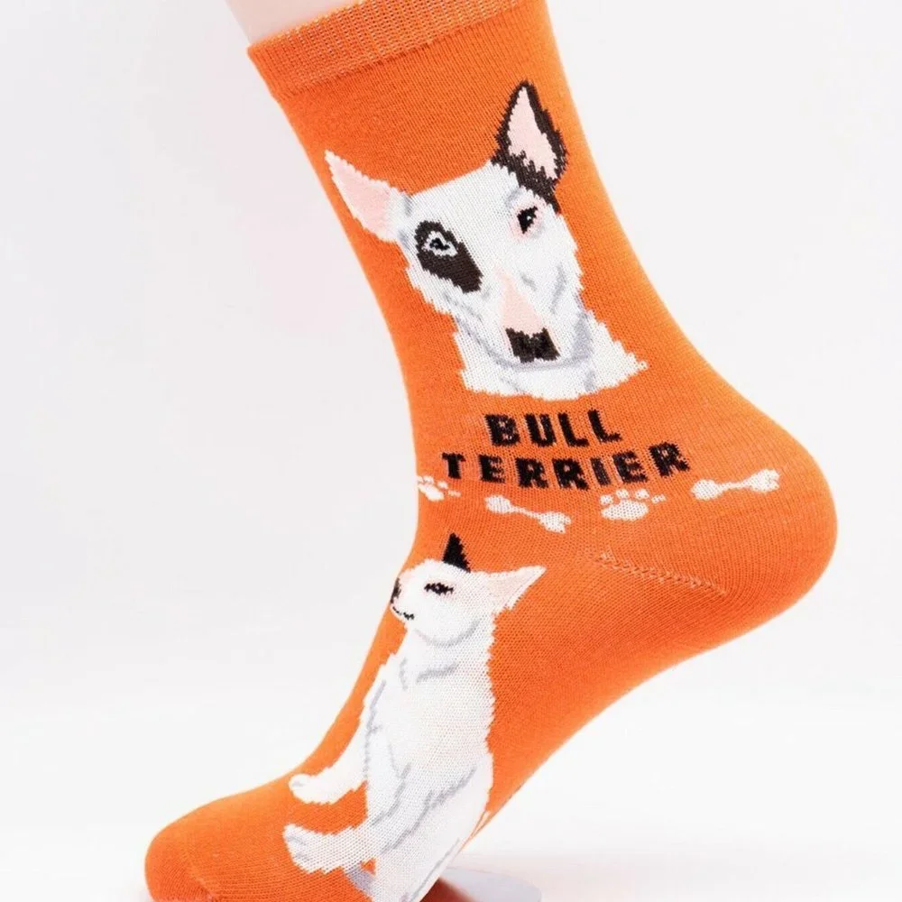 Bull Terrier Dog Breed Loyal Companion Women's Foozys Puppy Dogs 2 Pairs Socks